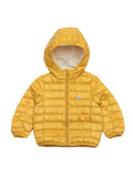 Front Open Polyfill Hooded Jacket - Mustard