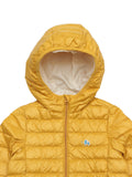 Front Open Polyfill Hooded Jacket - Mustard