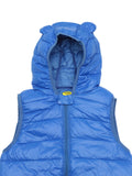 Sleeveless Front Open Polyfill Hooded Jacket - Blue
