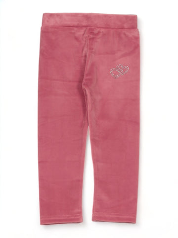 Solid Velvet Leggings - Pink