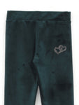 Solid Velvet Leggings - Green