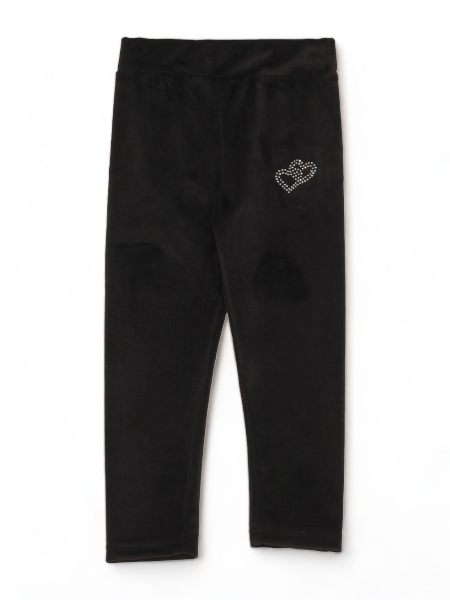 Solid Velvet Leggings - Black