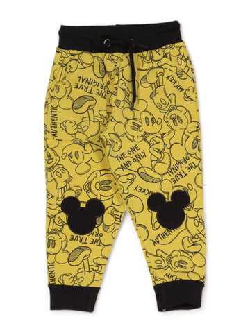 Mickey Mouse Printed Hosiery Track Bottom - Yellow