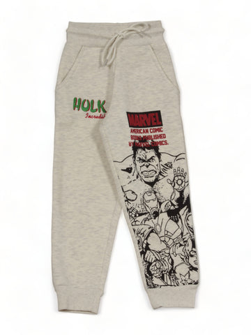 Hulk Printed Track Bottom - Grey