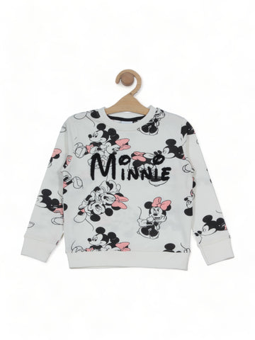 Mickey Mouse Printed Fleece Sweatshirt - Cream