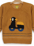 Scooter Print Sweater - Mustard
