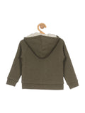 Crocodile Print Hooded Sweatshirt - Green