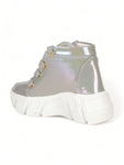 Laced Up Party Boots  - Grey