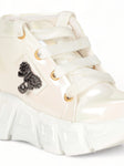 Laced Up Party Boots  - White