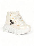 Laced Up Party Boots  - White