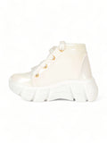 Laced Up Party Boots  - White