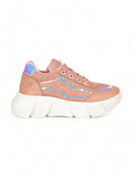 Laced Up Sports Shoes - Peach