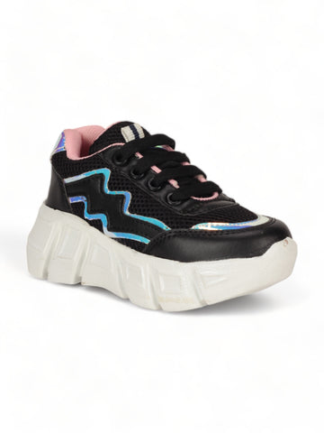 Laced Up Sports Shoes - Black