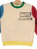 Marvel Printed Round Neck Fleece Set - Cream