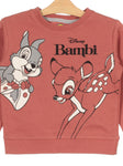 Bambi Printed Round Neck Fleece Set - Rust