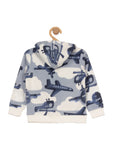Aeroplane Print Hooded Sweatshirt Set - Blue