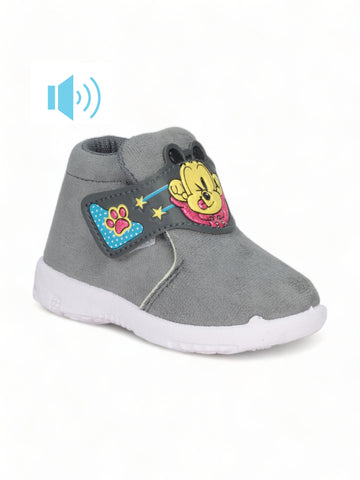 Coolz Musical Chu Chu Shoes With Velcro Closing - Grey