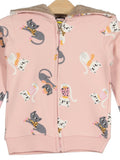 Kitty Printed Hooded Tracksuit  - Pink