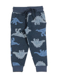 Dinosaur Printed Hooded Fleece Tracksuit  - Navy Blue