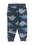 Dinosaur Printed Hooded Fleece Tracksuit  - Navy Blue