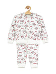 Kitty Printed Hooded Tracksuit Set - White