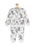 Mickey Mouse Printed Hooded Fleece Tracksuit  - White