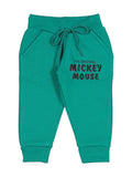 Micky Mouse Printed Round Neck Tracksuit Set - Green