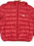 Front Open Polyfill Hooded Jacket - Red