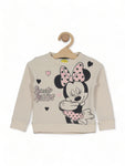 Mickey Mouse Printed Round Neck Tracksuit Set - Cream