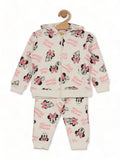 Minnie Mouse Printed Hooded Fleece Tracksuit  - White