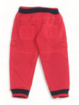Elastic Waist Jogger Fit Bottoms With Fleece Lining - Red
