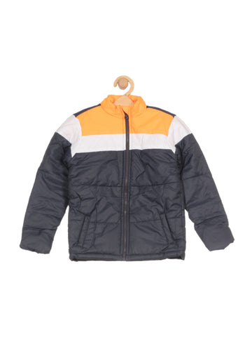 Front Open Polyfill Jacket - Navy Blue