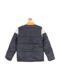 Front Open Polyfill Jacket - Navy Blue