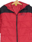 Front Open Polyfill Hooded Jacket - Red