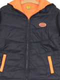 Front Open Polyfill Hooded Jacket - Navy Blue