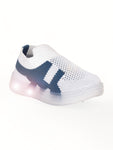 Casual Slip On Shoes With Led Light - White