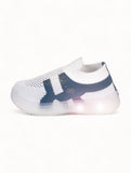 Casual Slip On Shoes With Led Light - White