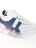 Casual Slip On Shoes With Led Light - White