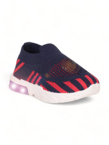 Casual Slip On Shoes With Led Light - Navy Blue