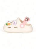Rabbit Applique Anti-Slip Clogs - Cream
