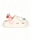 Rabbit Applique Anti-Slip Clogs - Cream