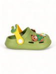 Bear Applique Anti-Slip Clogs - Green