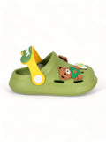 Bear Applique Anti-Slip Clogs - Green