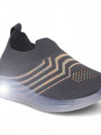 Unisex Casual Slip On Shoes With Led Light - Grey