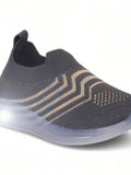 Unisex Casual Slip On Shoes With Led Light - Grey