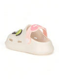 Animal Applique Anti-Slip Clogs - Cream
