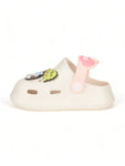 Animal Applique Anti-Slip Clogs - Cream
