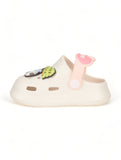 Animal Applique Anti-Slip Clogs - Cream