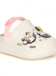Animal Applique Anti-Slip Clogs - Cream