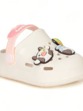 Animal Applique Anti-Slip Clogs - Cream